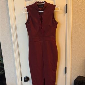 Boohoo maroon like colored Midi Dress